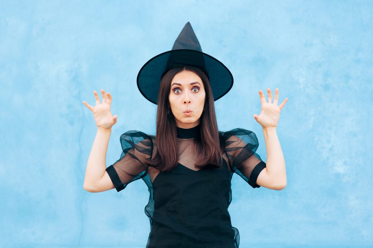 Witch scaring the camera