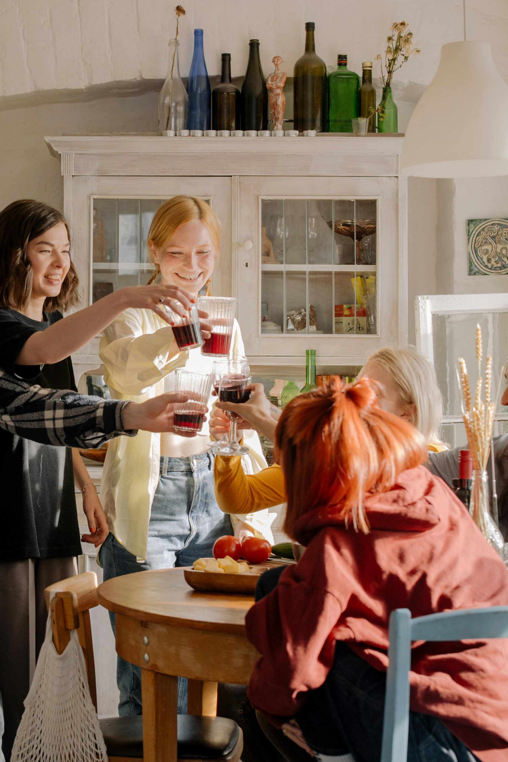 Group of women drinking wine